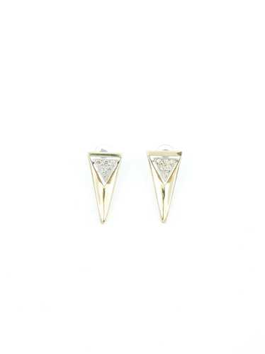 14K Diamond Geometric Earrings - image 1
