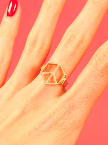 14K Gold Peace Ring
