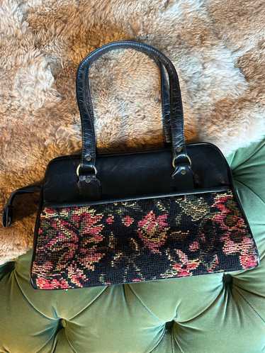 1960s Black Carpet Bag