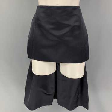 Prada Navy Double Satin Silk Mini Skirt