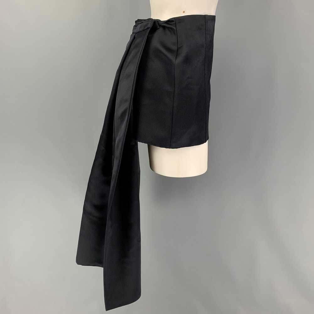 Prada Navy Double Satin Silk Mini Skirt - image 2