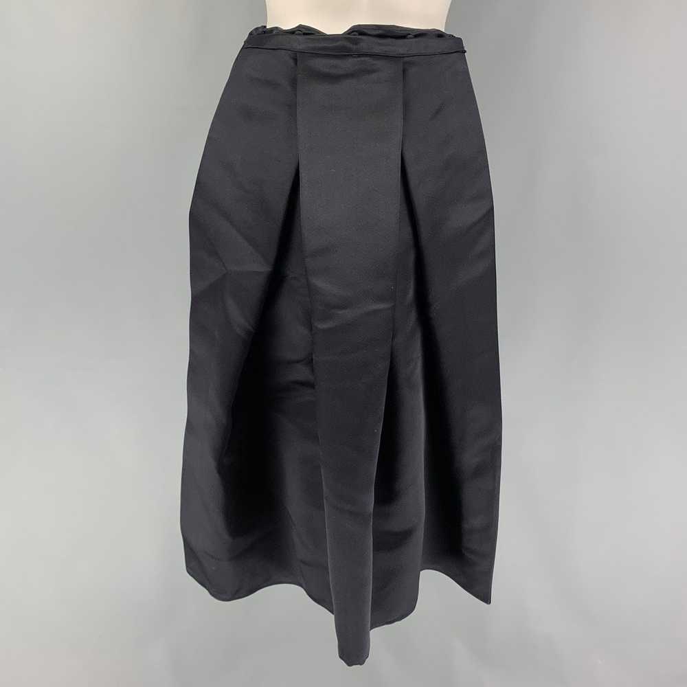 Prada Navy Double Satin Silk Mini Skirt - image 3