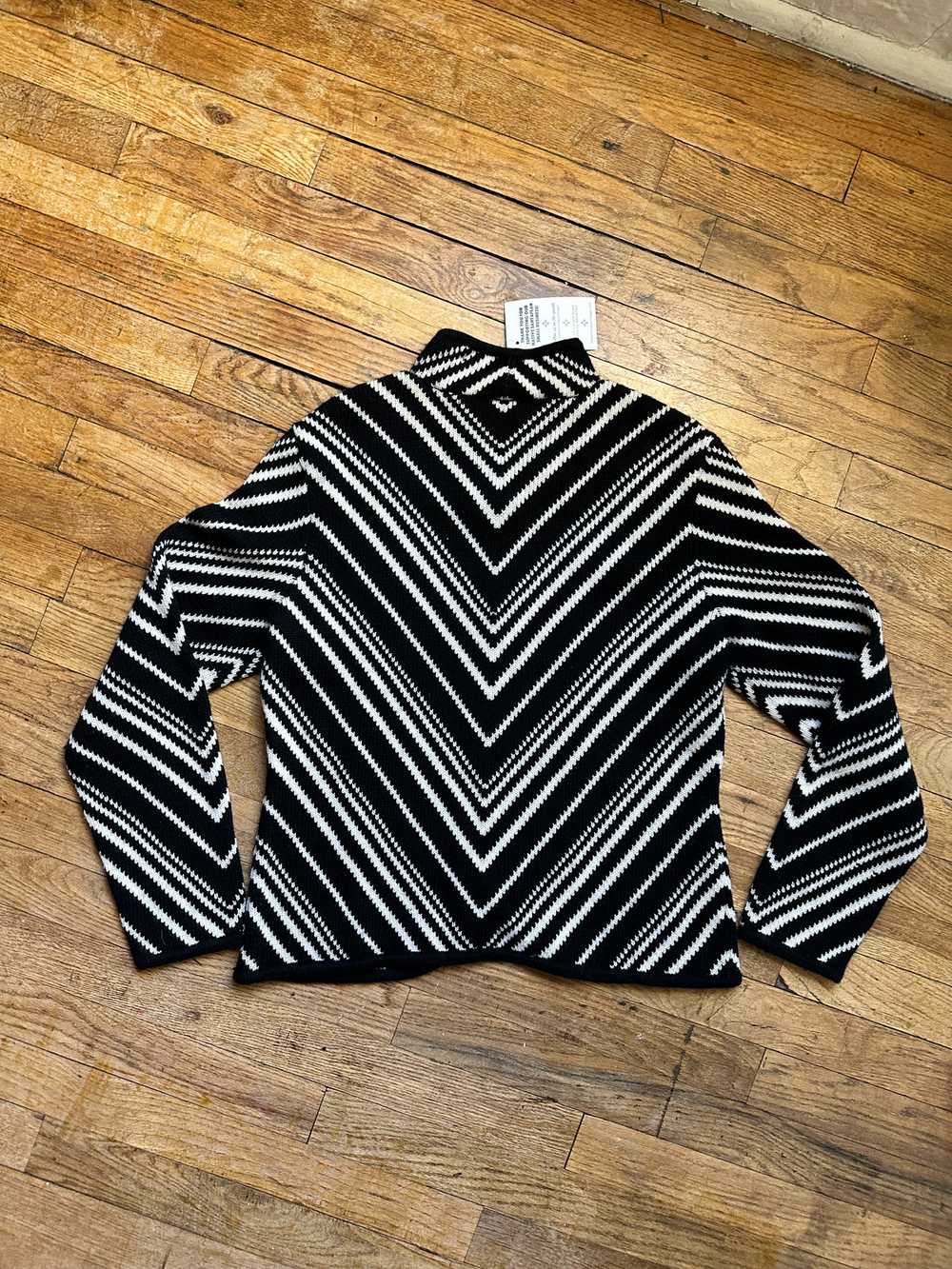 Black and White Stripe Talbots Sweater - image 2