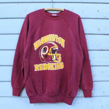 VTG 80s Trench Washington Redskins Crewneck Sweatshirt Men Sz L Double  Sided NFL