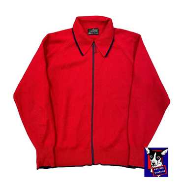 Vintage 60s VTG Red Wool Puritan Aquaknit Wool Zi… - image 1