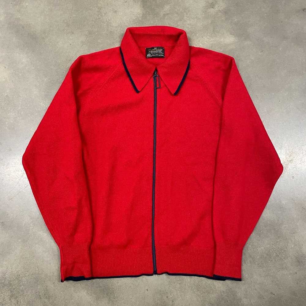 Vintage 60s VTG Red Wool Puritan Aquaknit Wool Zi… - image 2