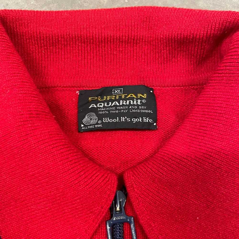 Vintage 60s VTG Red Wool Puritan Aquaknit Wool Zi… - image 7