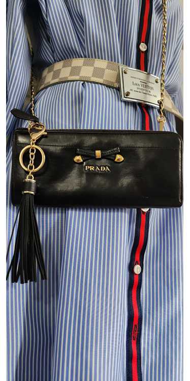 Prada Zippy Leather Bow Wallet on Chain - image 1