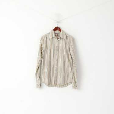 Guess Guess Men S Casual Shirt Beige Striped Cott… - image 1