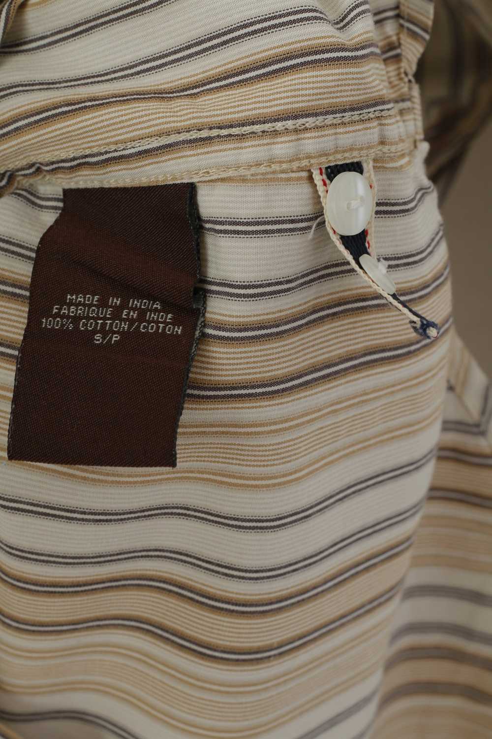 Guess Guess Men S Casual Shirt Beige Striped Cott… - image 5