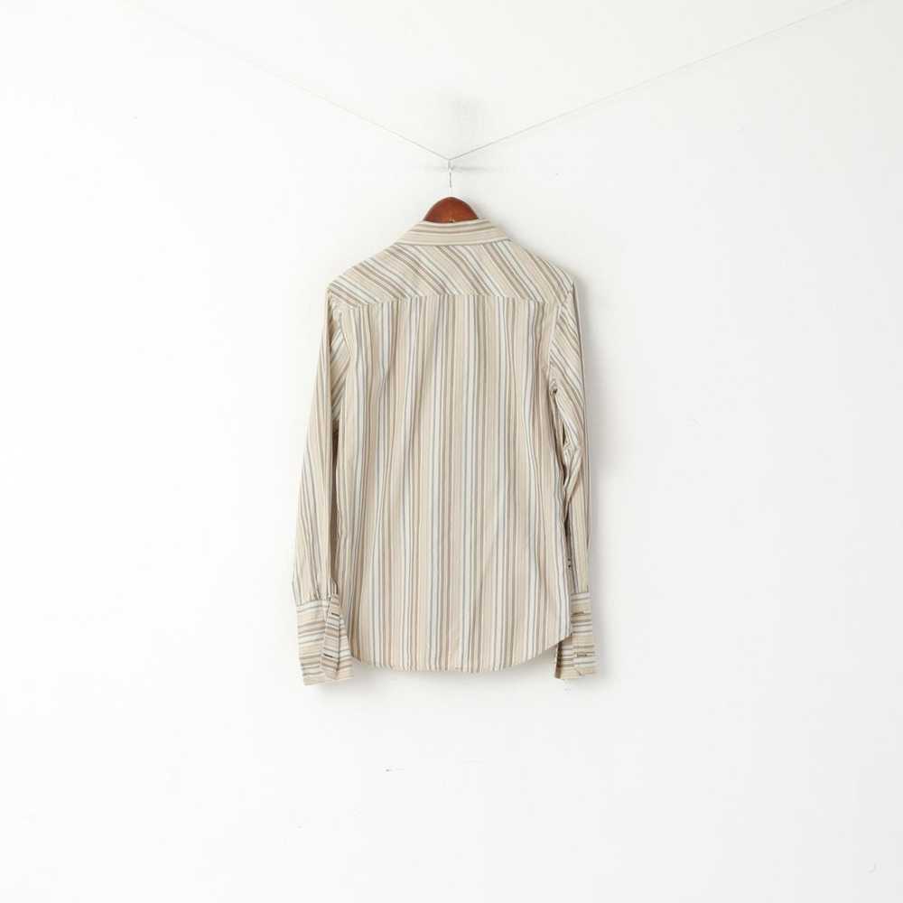 Guess Guess Men S Casual Shirt Beige Striped Cott… - image 6