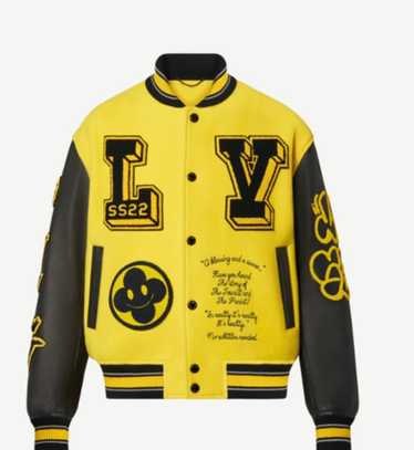 LV Varsity Leather Jacket 1A98D5  Printed denim shirt, Nba t shirts,  Jackets
