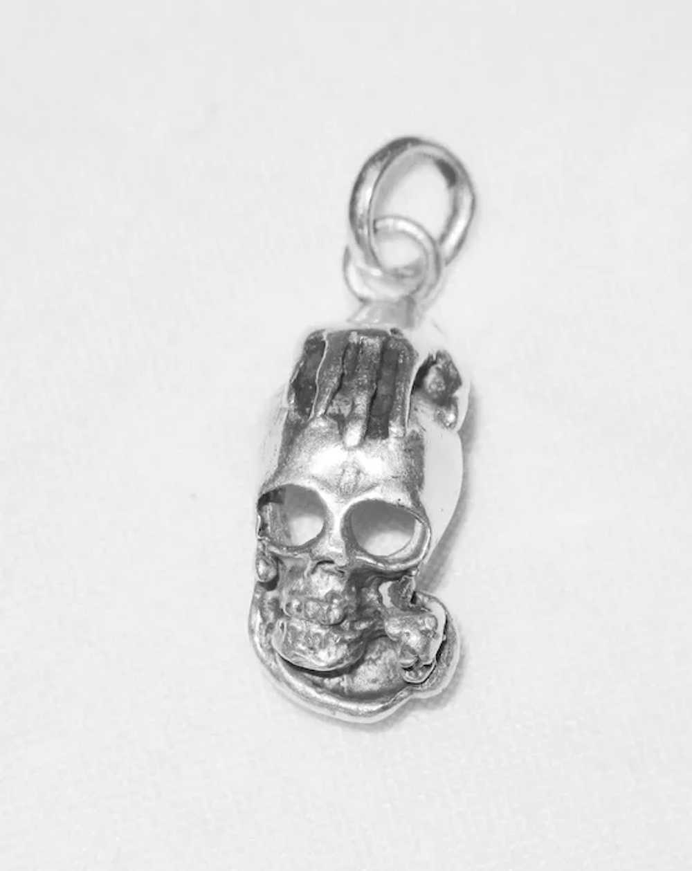 VTG Sterling Skull & Snake + Hand Pendant, Custom… - image 4