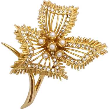 Modernist Hanky-Drop, Fringed Flower Brooch: Carne