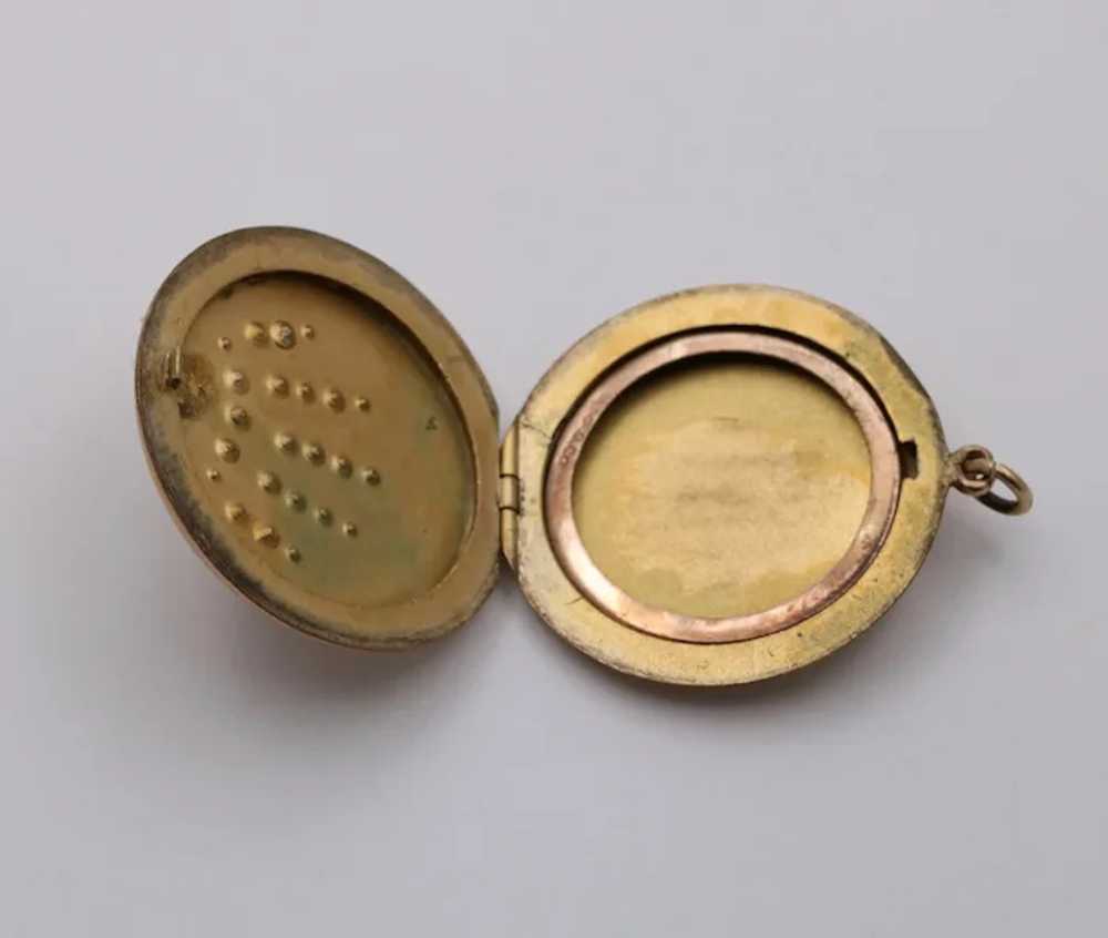 Antique VIctorian Gold Filled Paste Locket Pendant - image 7