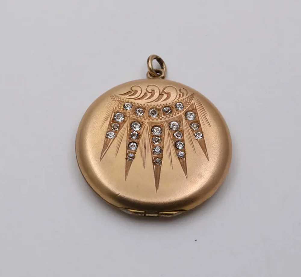 Antique VIctorian Gold Filled Paste Locket Pendant - image 8