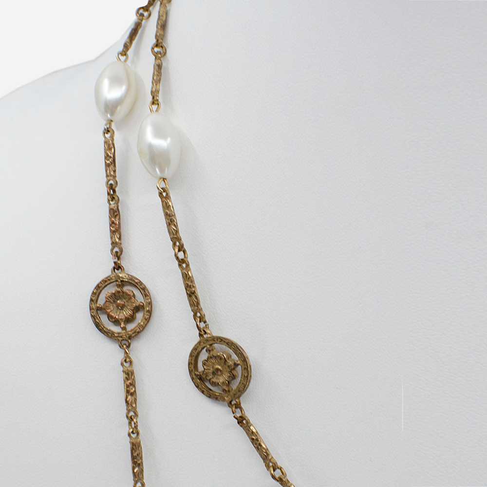 Edwardian Revival Baroque Pearl Necklace - image 2