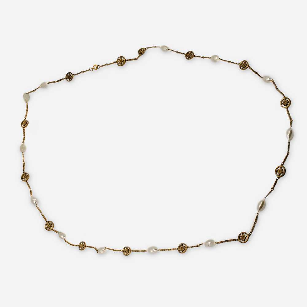 Edwardian Revival Baroque Pearl Necklace - image 3