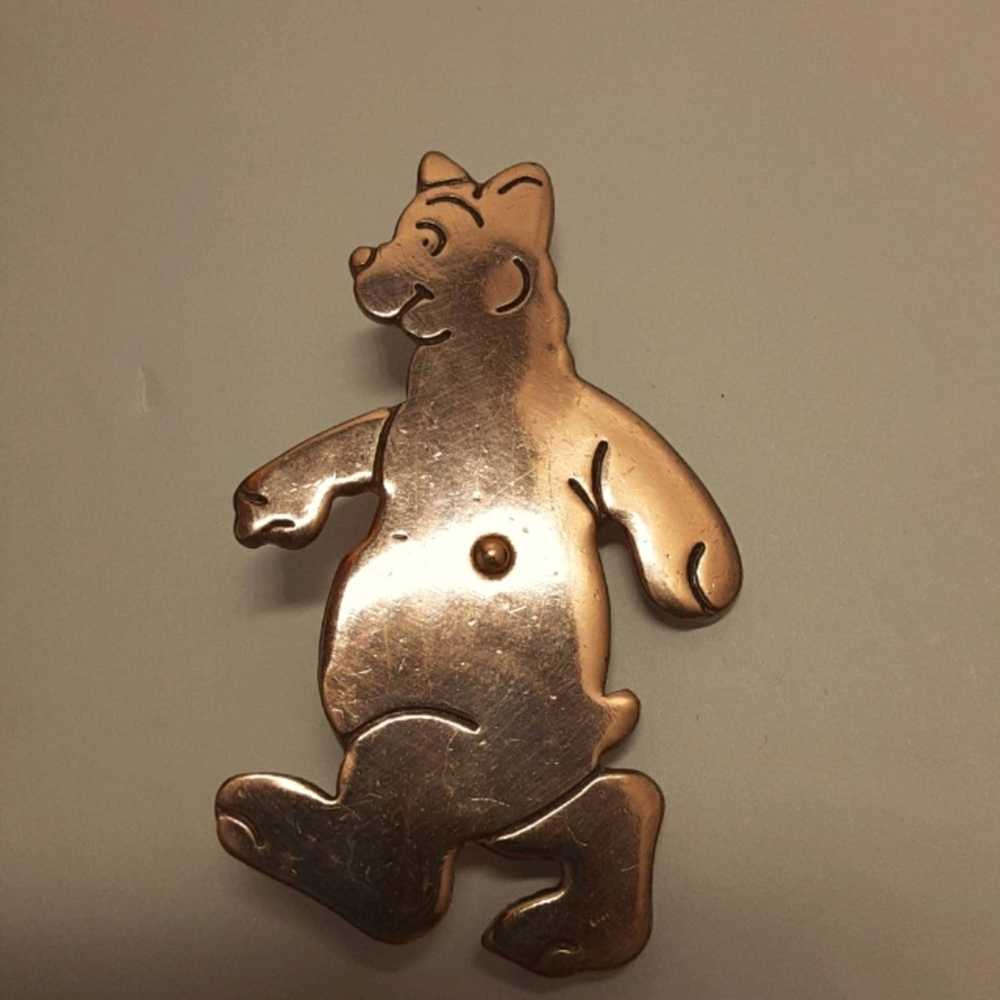 Unbrnd Vintage Antique Bear Pin Brooch - image 1