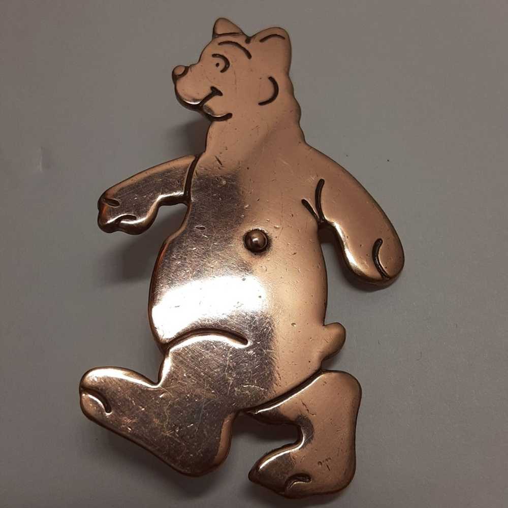 Unbrnd Vintage Antique Bear Pin Brooch - image 2