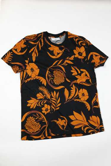 AMI Ami Black and Orange/Gold Printed Tee