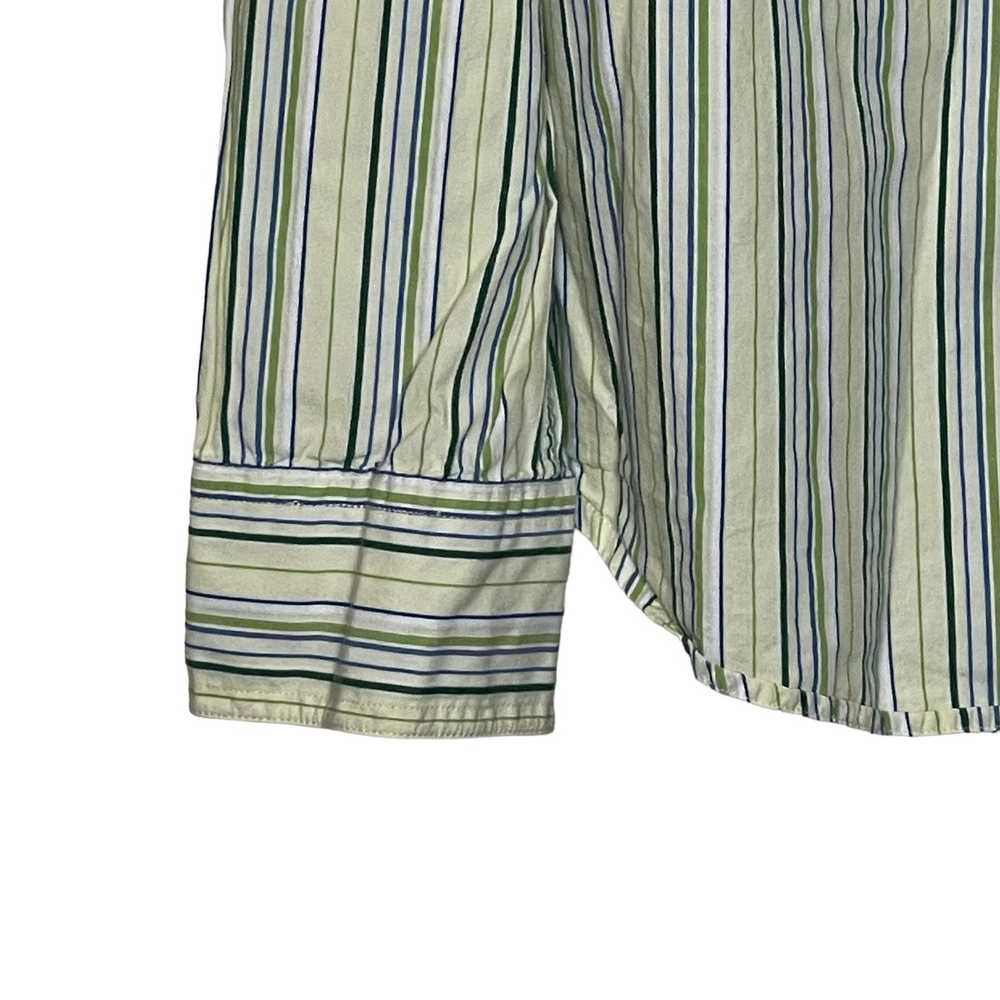 Bke BKE Buckle Shirt XL Green Striped Contour Fit… - image 3