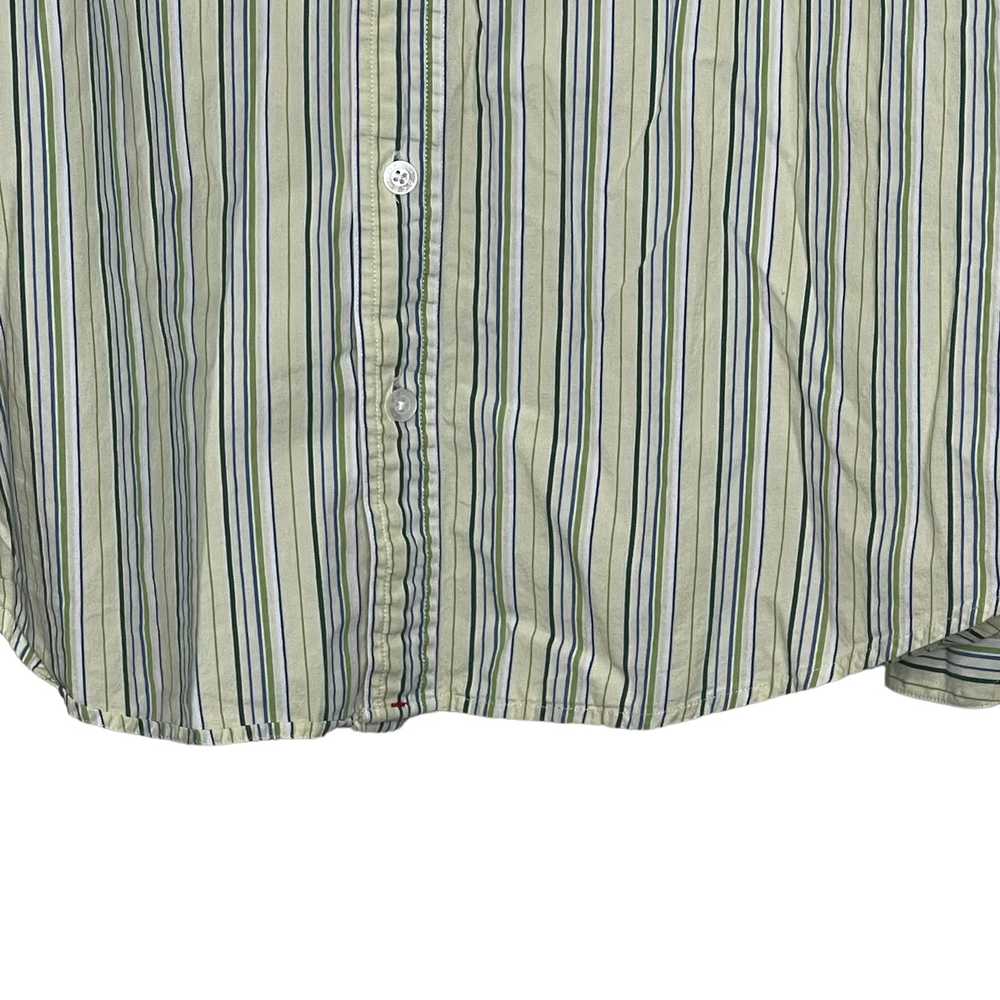 Bke BKE Buckle Shirt XL Green Striped Contour Fit… - image 4