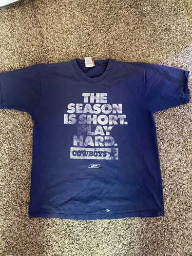 Dallas Cowboys Shirt Large Adult Blue Football Casual Short Sleeve