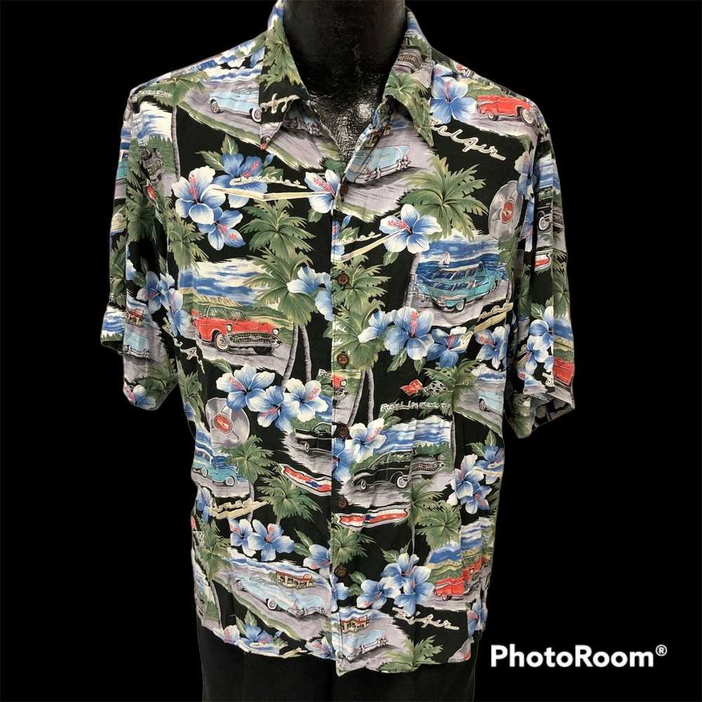Reyn Spooner Men's Washington Nationals Classic Fit Scenic Hawaiian Shirt,  Style# 5540