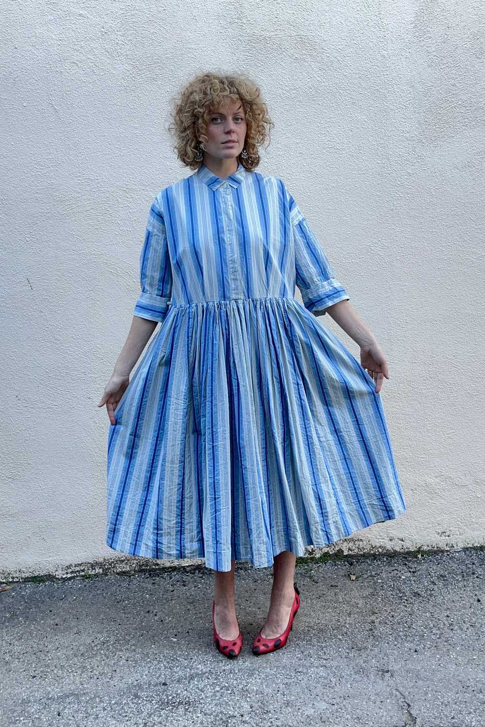 Casey Casey Blue Striped Dress - image 1