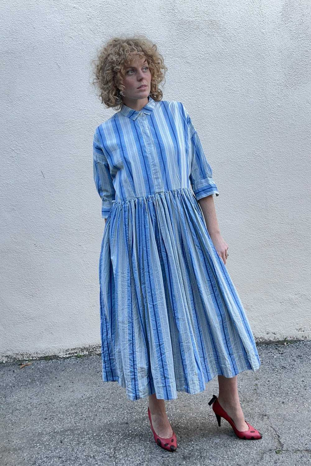 Casey Casey Blue Striped Dress - image 3