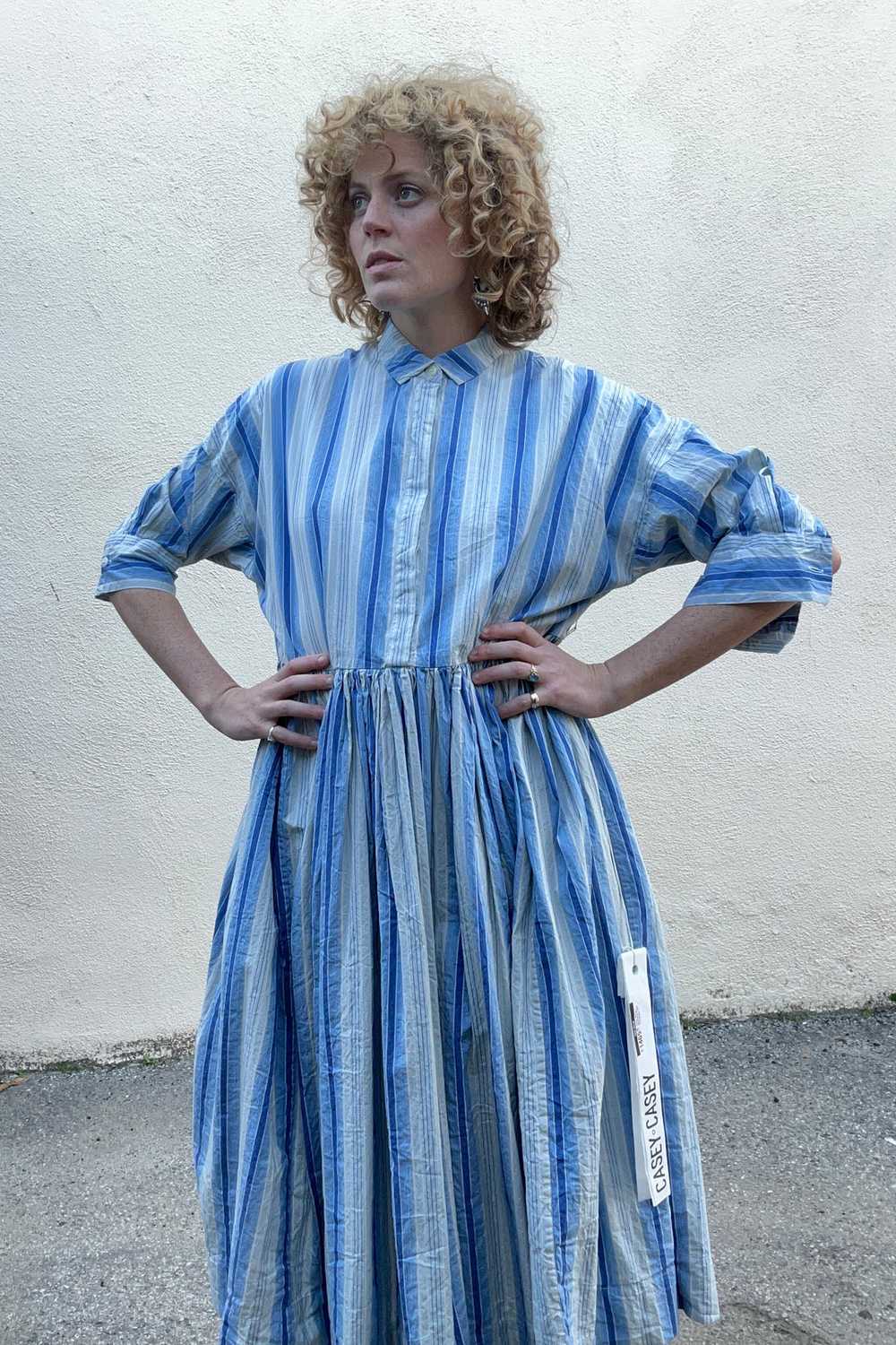 Casey Casey Blue Striped Dress - image 6