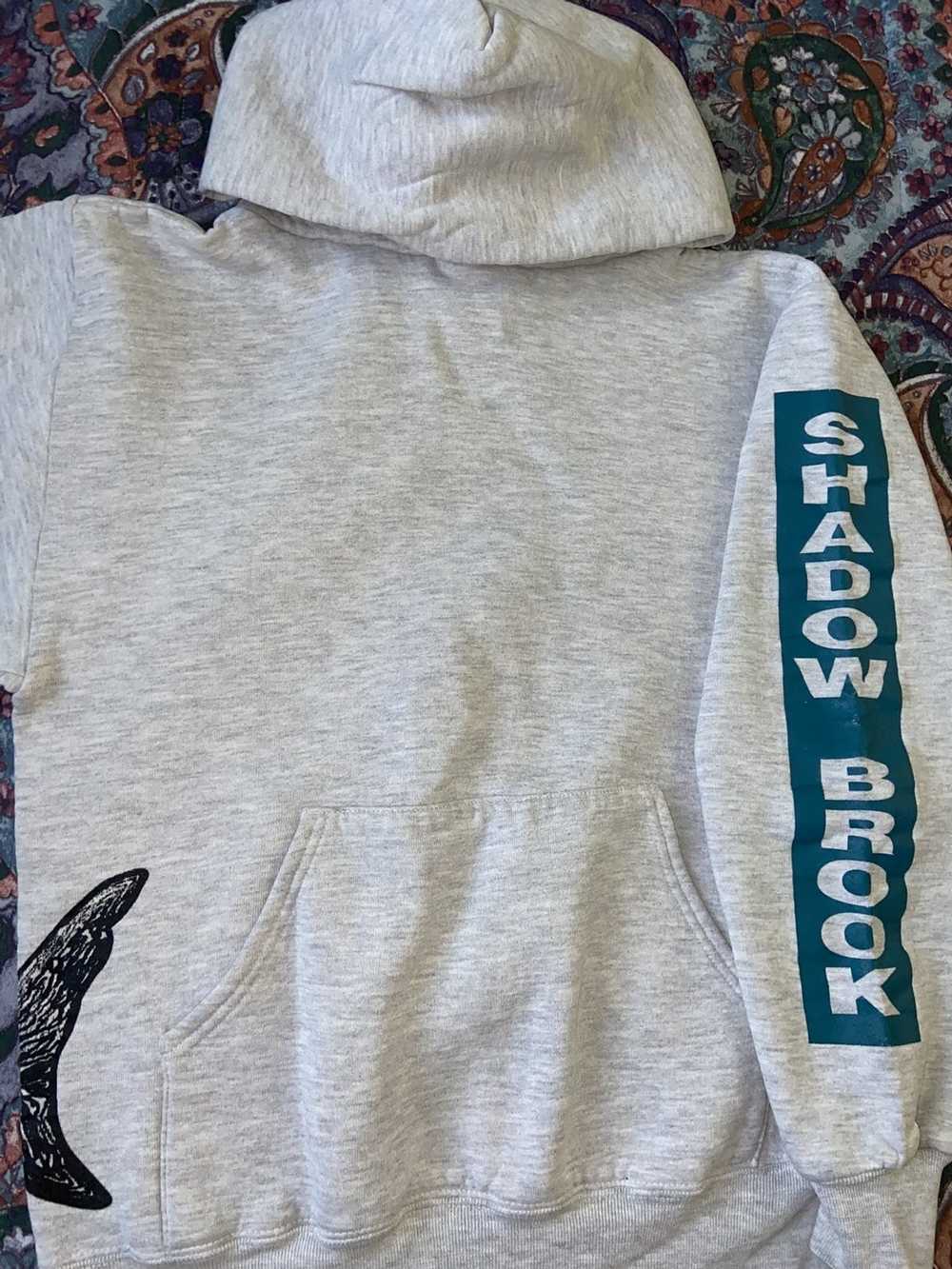 Jerzees × Vintage Vintage Shark Graphic Grey Hood… - image 1