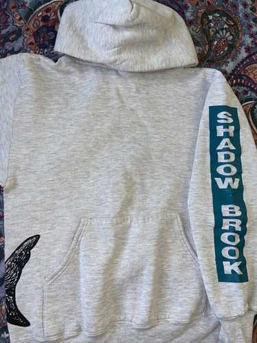 Jerzees × Vintage Vintage Shark Graphic Grey Hood… - image 1