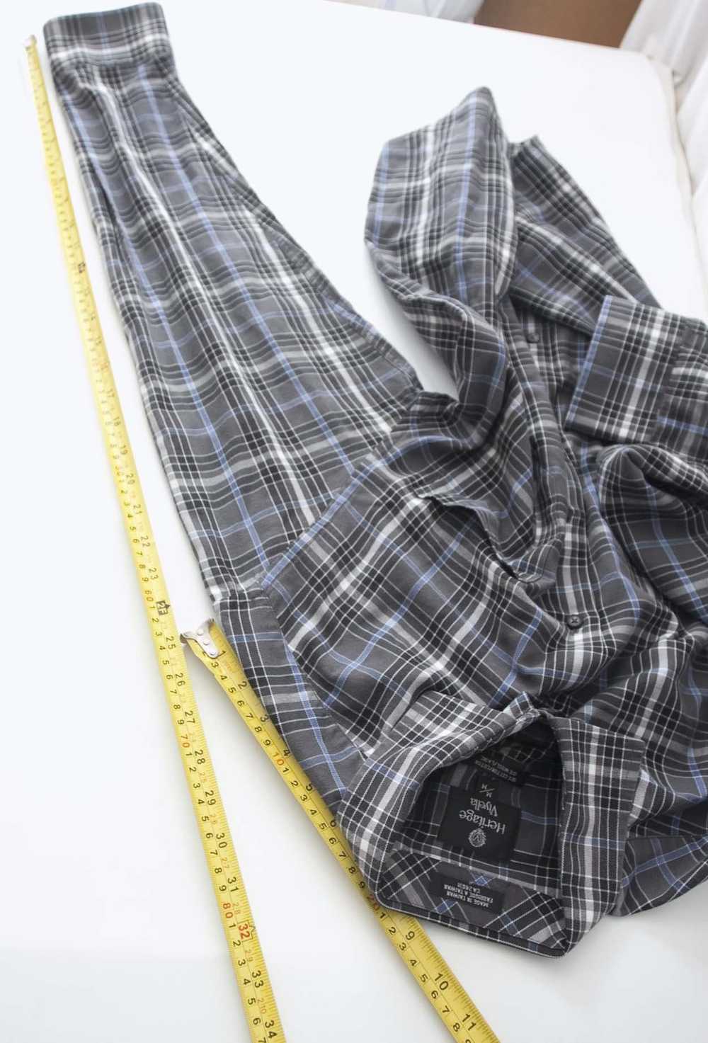 Viyella Viyella Shirt Flannel Plaid Gray Size M - image 5