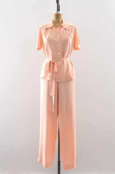 1940's Barbizon Peach Loungewear Set