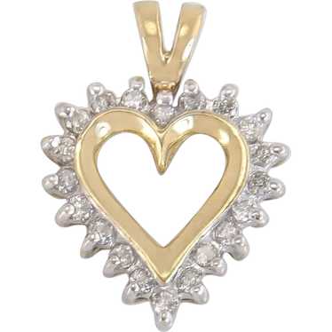 Estate .20ct Genuine Diamond 10K Yellow Gold Heart