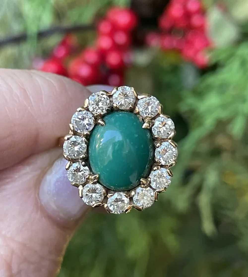 GIA 7.35ct Vintage Blue-Green Turquoise Diamond C… - image 6
