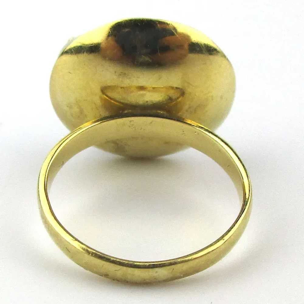 18KT Fine Pearl Cocktail Ring Yellow 750 Gold Bow… - image 5