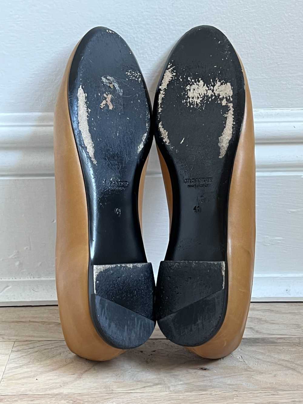 Jil Sander Jil Sander Tan Leather Ballet Flats - image 4