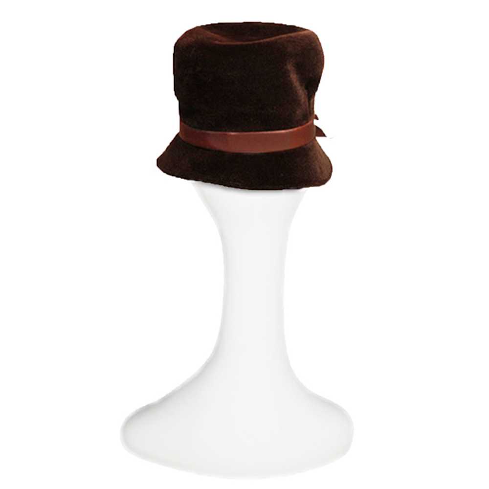 1940s Tall Hat, Brown Velvet, by Fashion Guild, S… - image 3