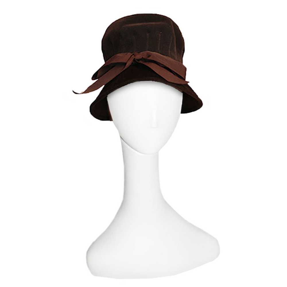 1940s Tall Hat, Brown Velvet, by Fashion Guild, S… - image 5