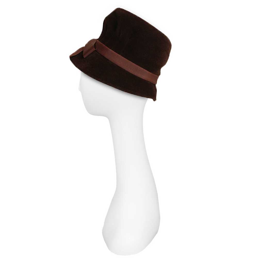 1940s Tall Hat, Brown Velvet, by Fashion Guild, S… - image 7