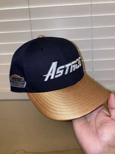 Hat Club 59FIFTY Houston Astros Astrodome Jersey Script Navy Gold Grey UV 7  1/4