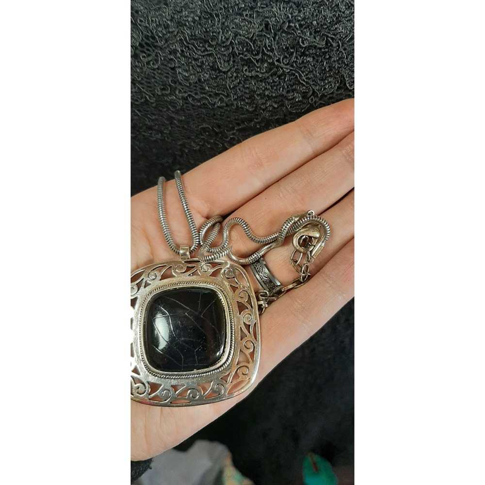 Other Funky Black And Silver Pendant Necklace - image 5