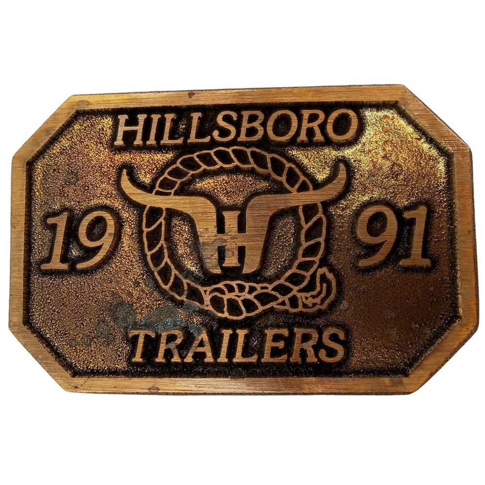 Vintage Hillsboro Trailers Buckle 1991 Cattle Tru… - image 1