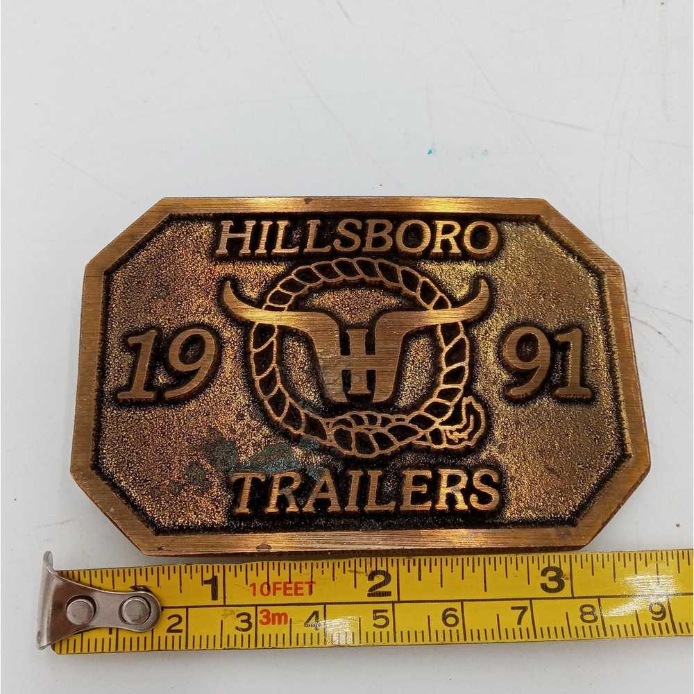 Vintage Hillsboro Trailers Buckle 1991 Cattle Tru… - image 3