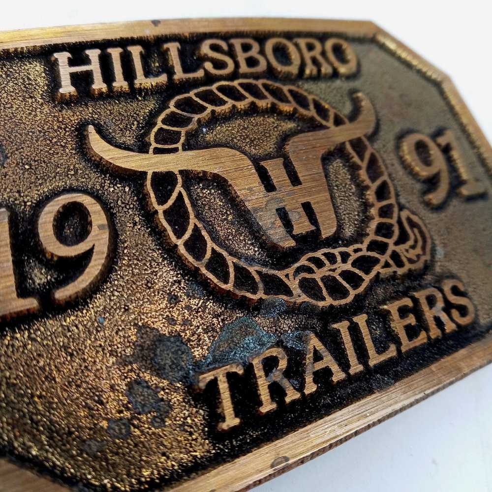 Vintage Hillsboro Trailers Buckle 1991 Cattle Tru… - image 4