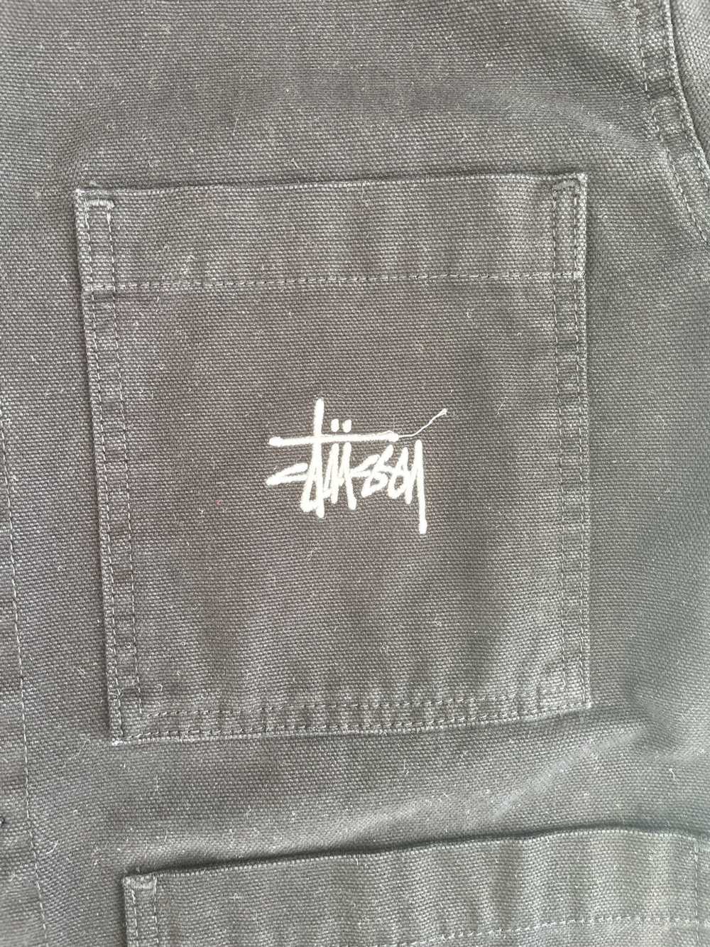 Stussy × Vintage Stussy black denim work jacket b… - image 3