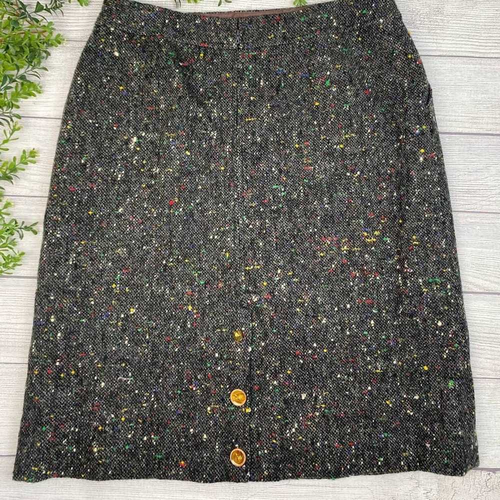 Celine VNT CELINE Paris Black Tweed Pocket Skirt … - image 10